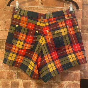 MOSCHINO WOOL PLAID HIGH RISE SHORTS